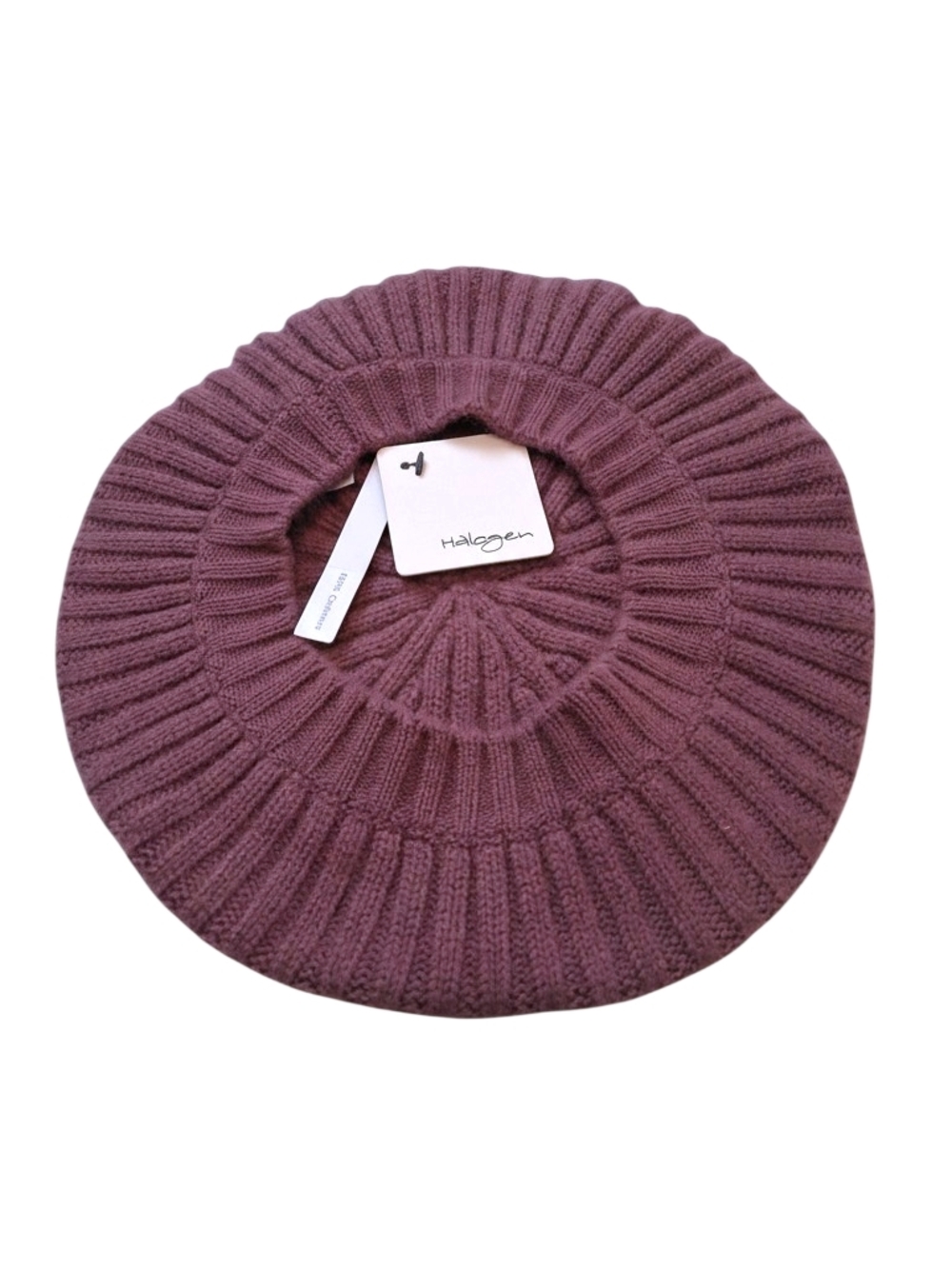 Cashmere Halogen Slouchy Ribbed Knit Beret - Dusty Mauve